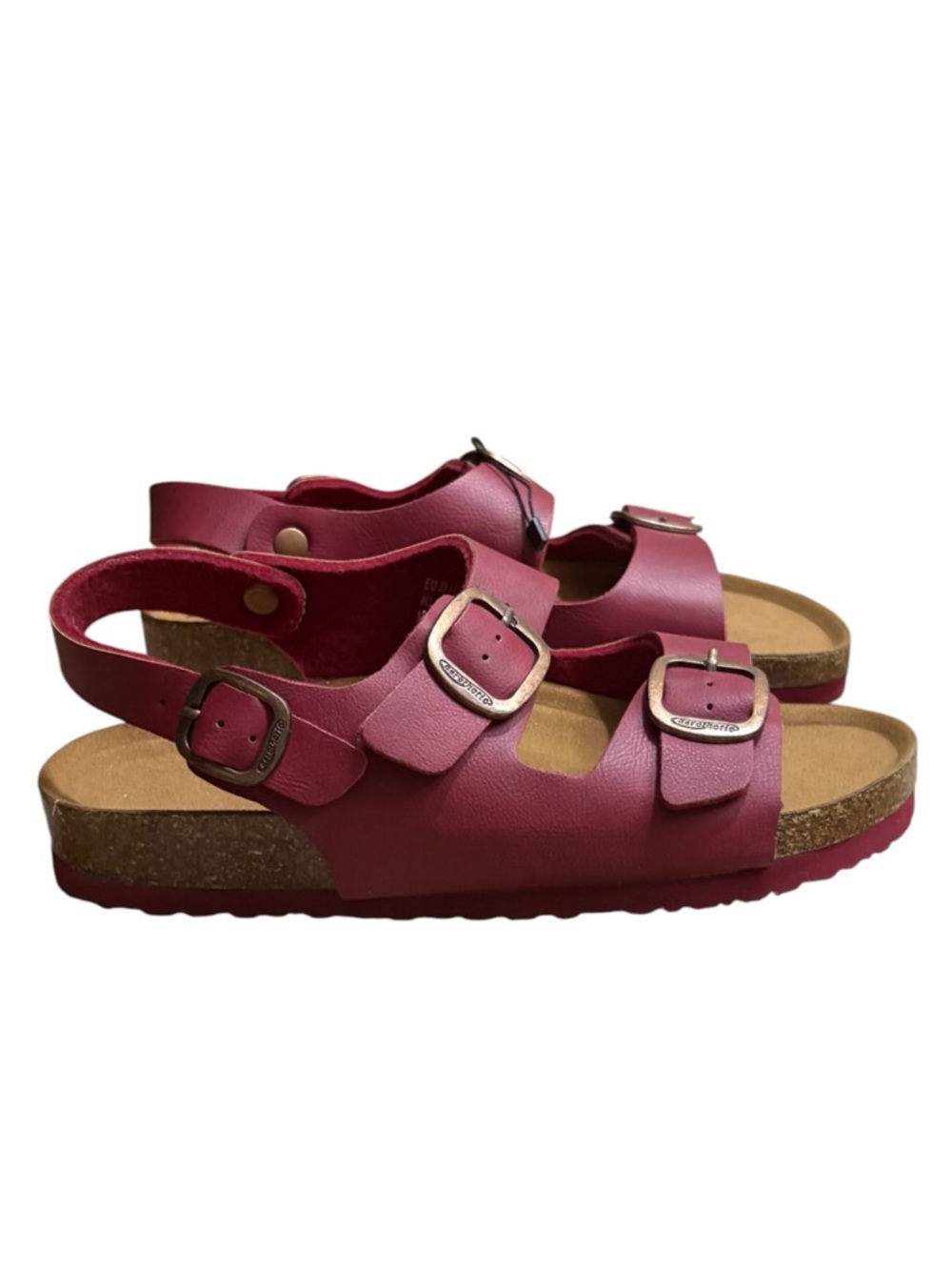 AEROTHOTIC Velna Buckle Strap Slingback Comfort Sandals in Red/Tan Size 39 NWOT